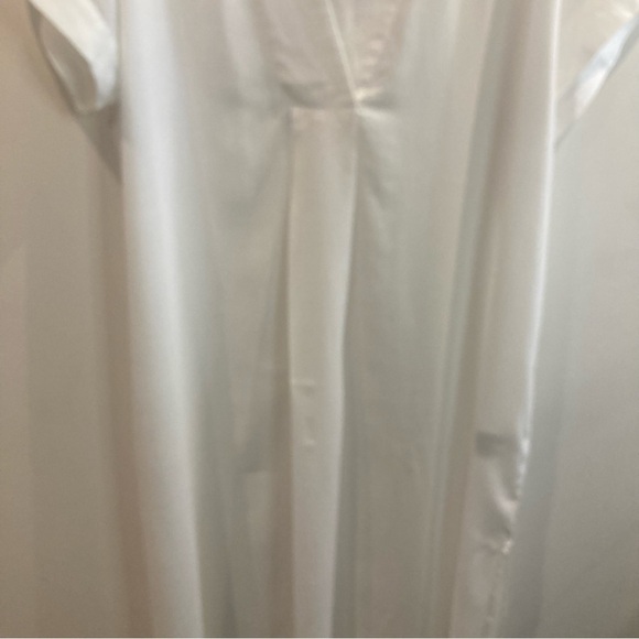 H&M Sz M 100% Lyocell V-Neck Front Pleat Short Sleeve Beach Cover Up Kaftan NEW - Picture 4 of 16